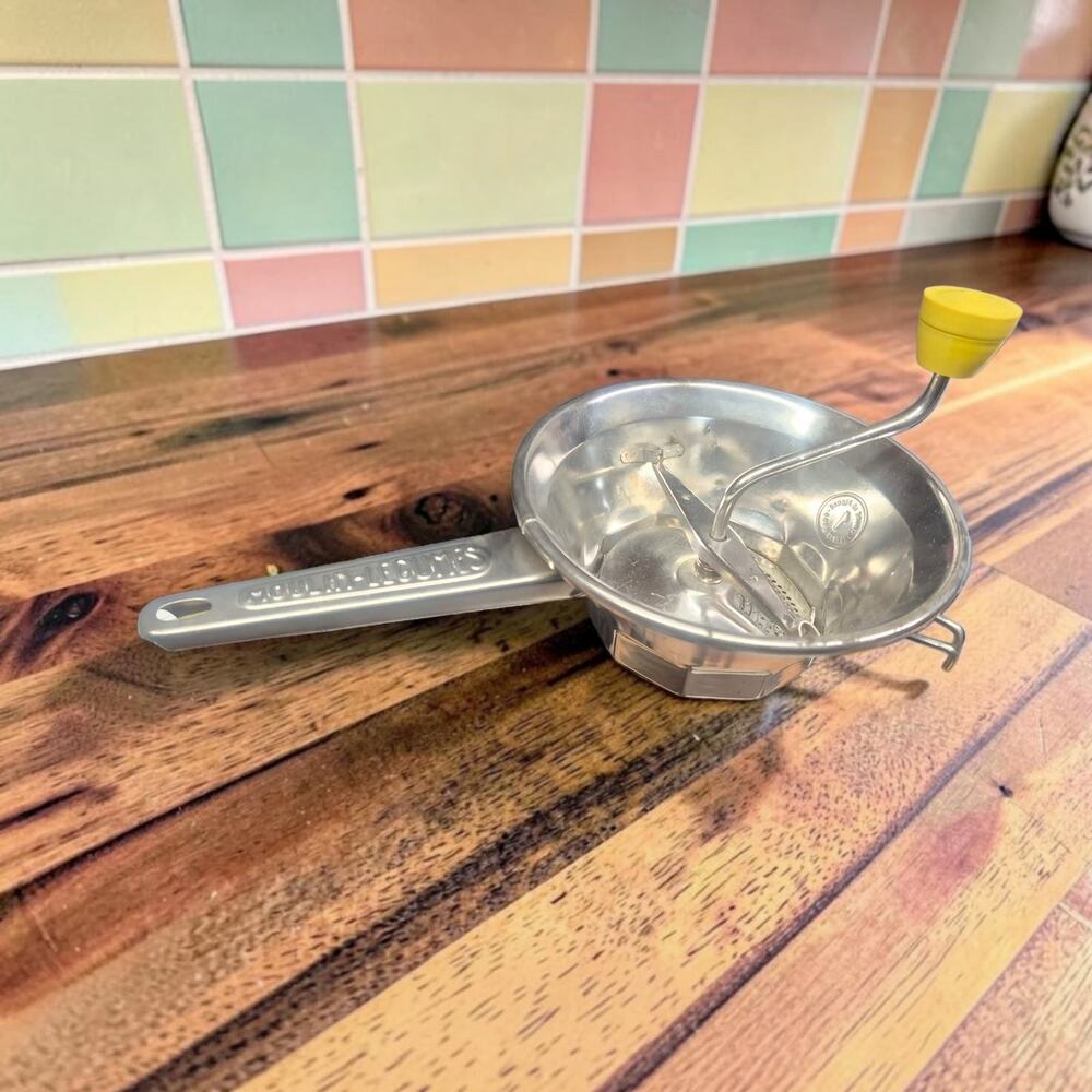 Vintage Moulin-Legumes #1 Food Mill Made in France Yellow Knob Kitchen Tool